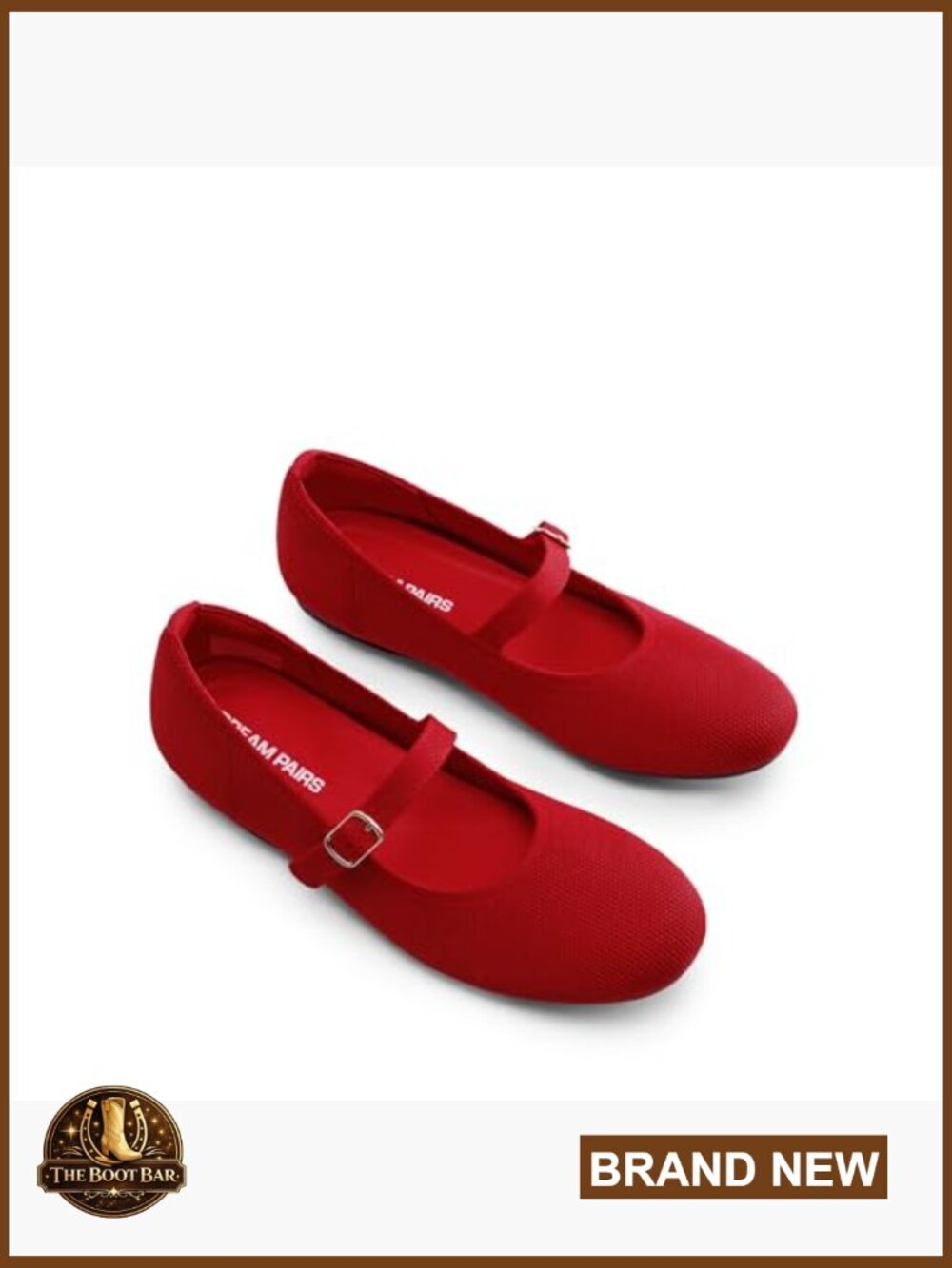 Mary Jane Ballet Flat Shoes Dressy Foldable Knit Flats with Arch Support - Picture 6 of 7